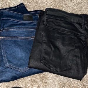 2 pairs black jeans/ dark blue